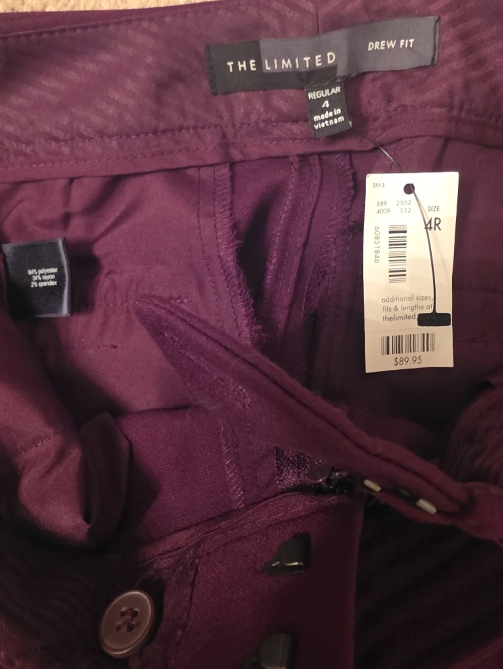 The Limited Drew Fit Bootcut Low Cut Wine - Picture 6 of 6